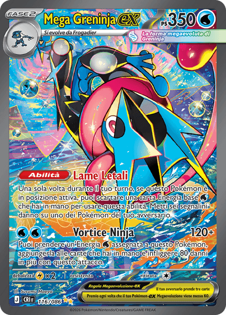 116-086 Mega Greninja ex Alternative Art CRI Caos Nascente ITA NM