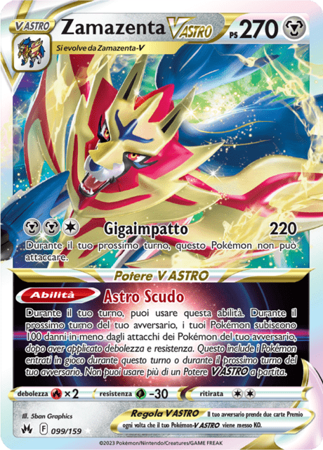 099-159 Zamazenta V Astro CRZ Zenit Regale ITA NM