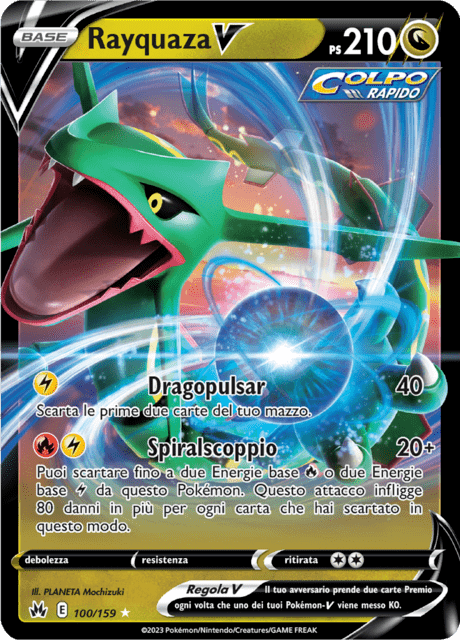 100-159 Rayquaza V CRZ Zenit Regale ITA NM