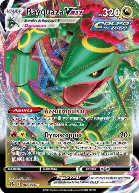 102-159 Rayquaza Vmax CRZ Zenit Regale ITA NM