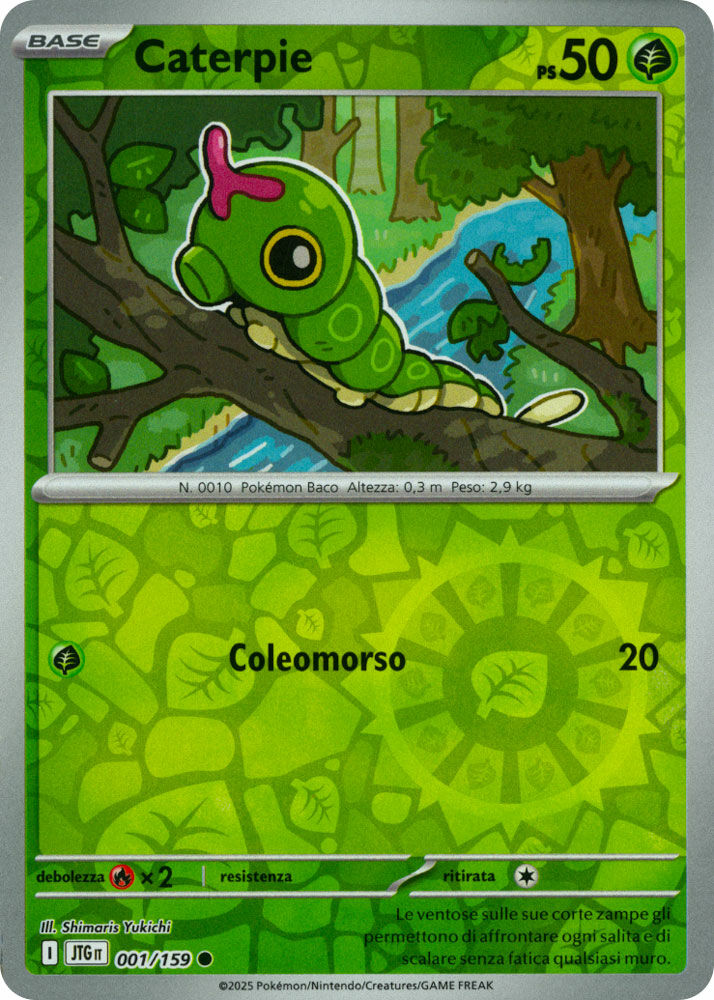 001/159 Caterpie Comune Reverse JTG Avventure Insieme ITA NM