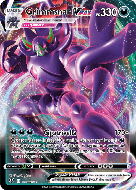 115-189 Grimmsnarl VMAX DAA Fiamme Oscure ITA NM