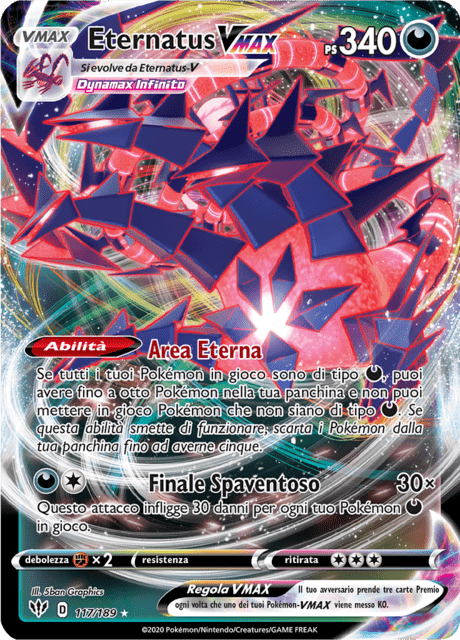 117-189 Eternatus VMAX DAA Fiamme Oscure ITA NM