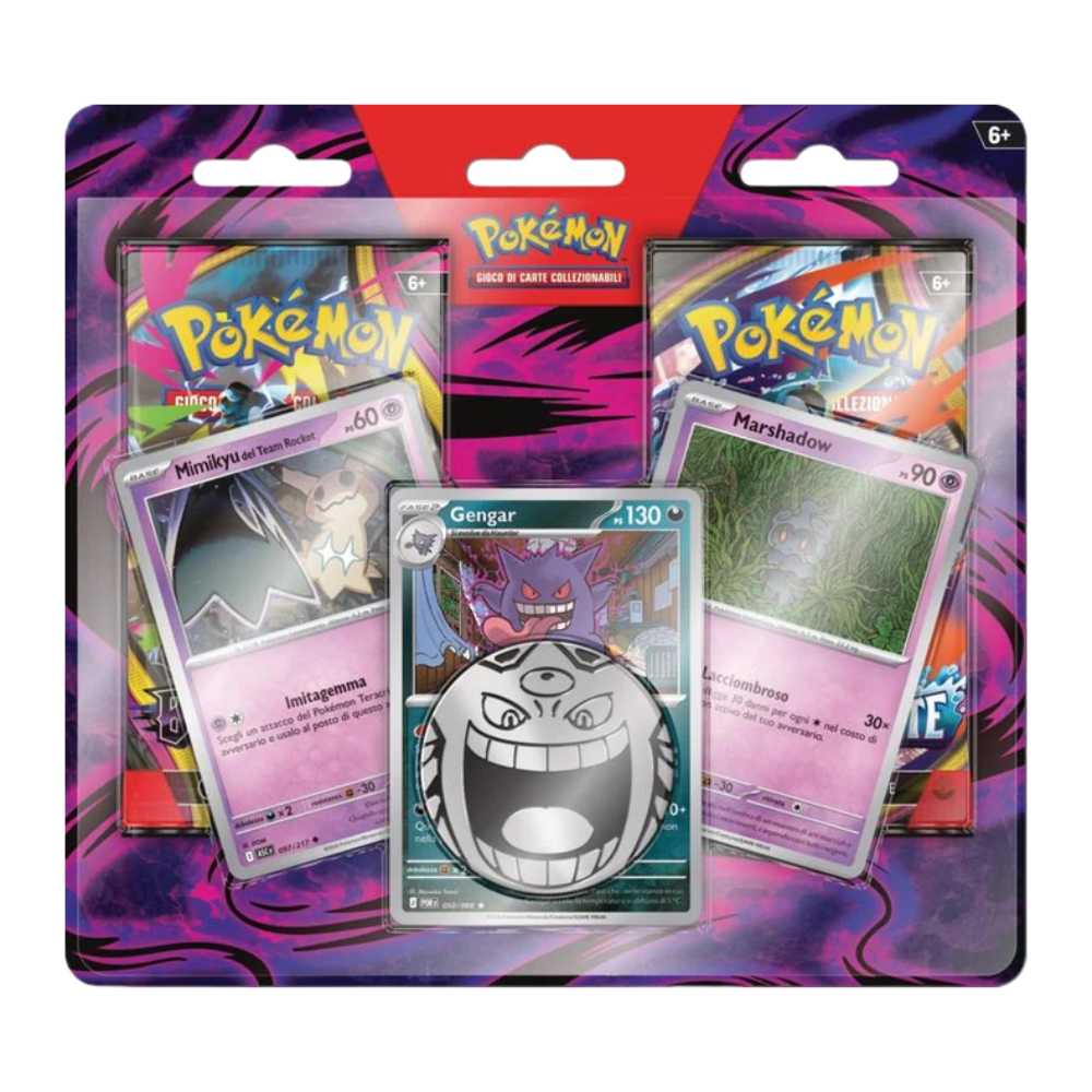 Pokémon Blister 2 Buste Gengar, Marshadow e Mimikyu ITA