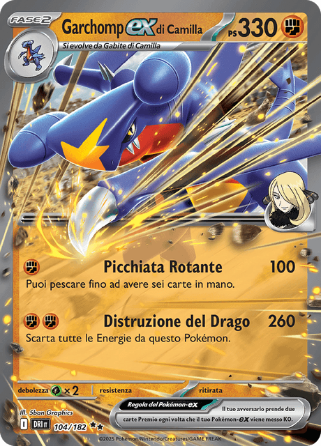 104-182 Garchomp ex di Camilla DRI Rivali Predestinati ITA NM