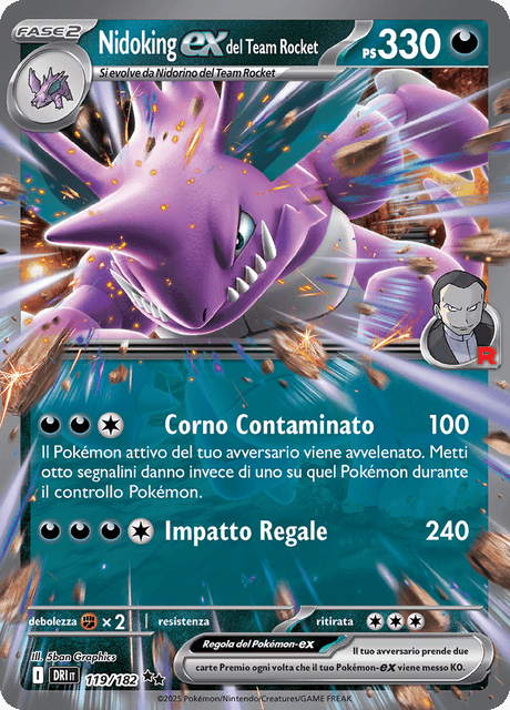 119-182 Nidoking ex del Team Rocket DRI Rivali Predestinati ITA NM