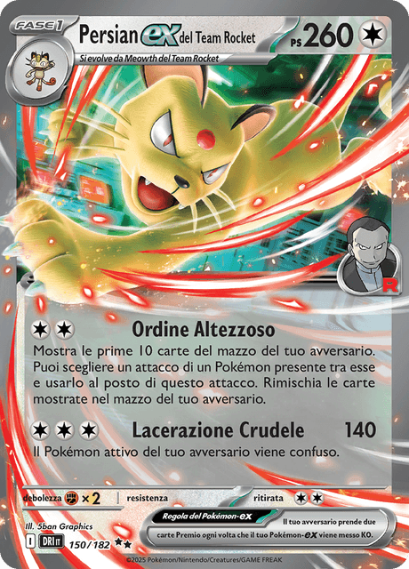 150-182 Persian ex del Team Rocket DRI Rivali Predestinati ITA NM