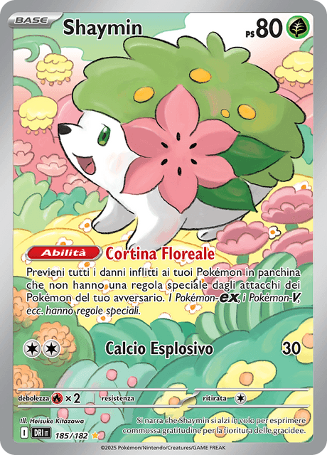 185-182 Shaymin Illustrazione Rara DRI Rivali Predestinati ITA NM