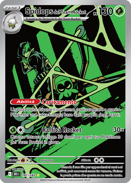 187-182 Spidops Del Team Rocket Illustrazione Rara DRI Rivali Predestinati ITA NM