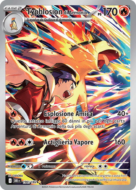 190-182 Typhlosion Di Armonio Illustrazione Rara DRI Rivali Predestinati ITA NM