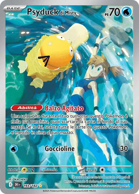 193-182 Psyduck Di Misty Illustrazione Rara DRI Rivali Predestinati ITA NM