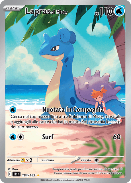 194-182 Lapras Di Misty Illustrazione Rara DRI Rivali Predestinati ITA NM