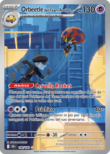 198-182 Orbeetle del Team Rocket Illustrazione Rara DRI Rivali Predestinati ITA NM