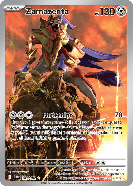 201-182 Zamazenta Illustrazione Rara DRI Rivali Predestinati ITA NM