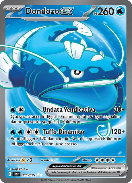 211-182 Dondozo ex Full Art DRI Rivali Predestinati ITA NM