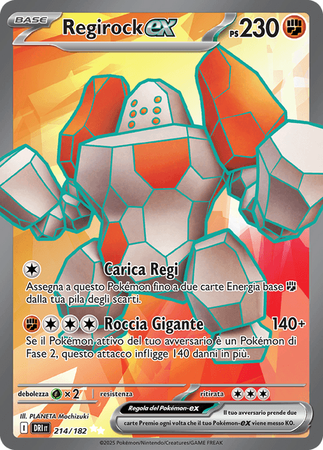 214-182 Regirock ex Full Art DRI Rivali Predestinati ITA NM