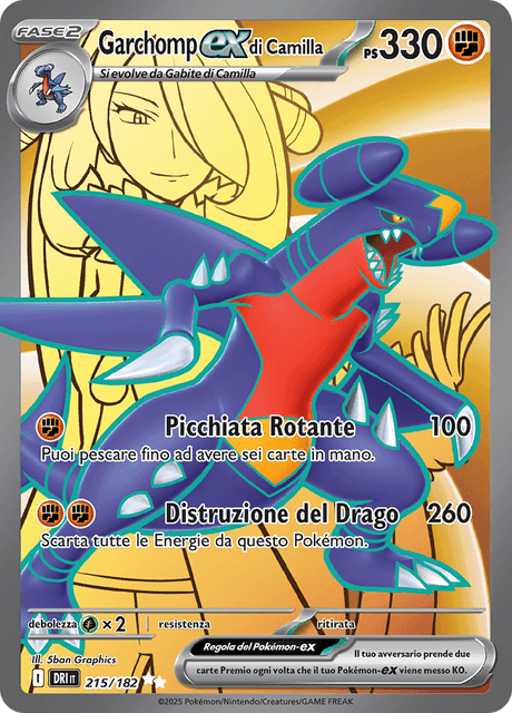 215-182 Garchomp ex Di Camilla Full Art DRI Rivali Predestinati ITA NM