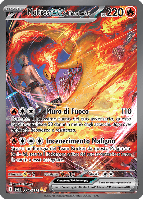 229-182 Moltres-ex del Team Rocket DRI Rivali Predestinati ITA NM