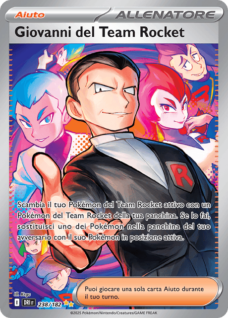 238-182 Giovanni Del Team Rocket Alternative Art DRI Rivali Predestinati ITA NM