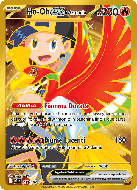 239-182 Ho-Oh Di Armonio ex Gold Rara Segreta DRI Rivali Predestinati ITA NM
