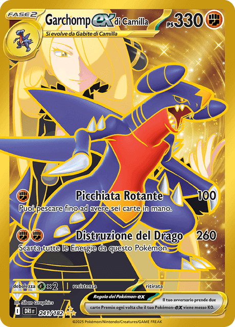241-182 Garchomp Di Camilla ex Gold Rara Segreta DRI Rivali Predestinati ITA NM