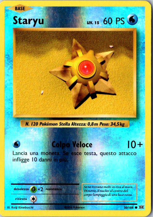 30-108 Staryu Reverse Holo EVO Evoluzioni ITA EXCELLENT