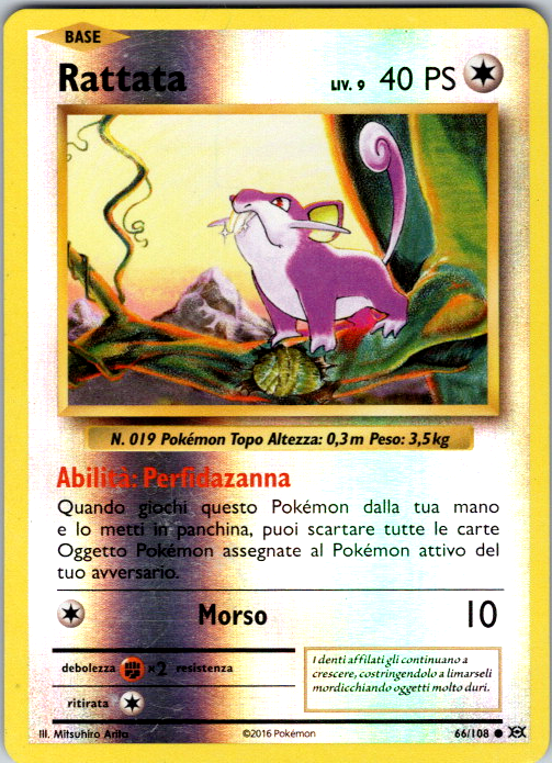 66-108 Rattata Reverse Holo EVO Evoluzioni ITA EXCELLENT