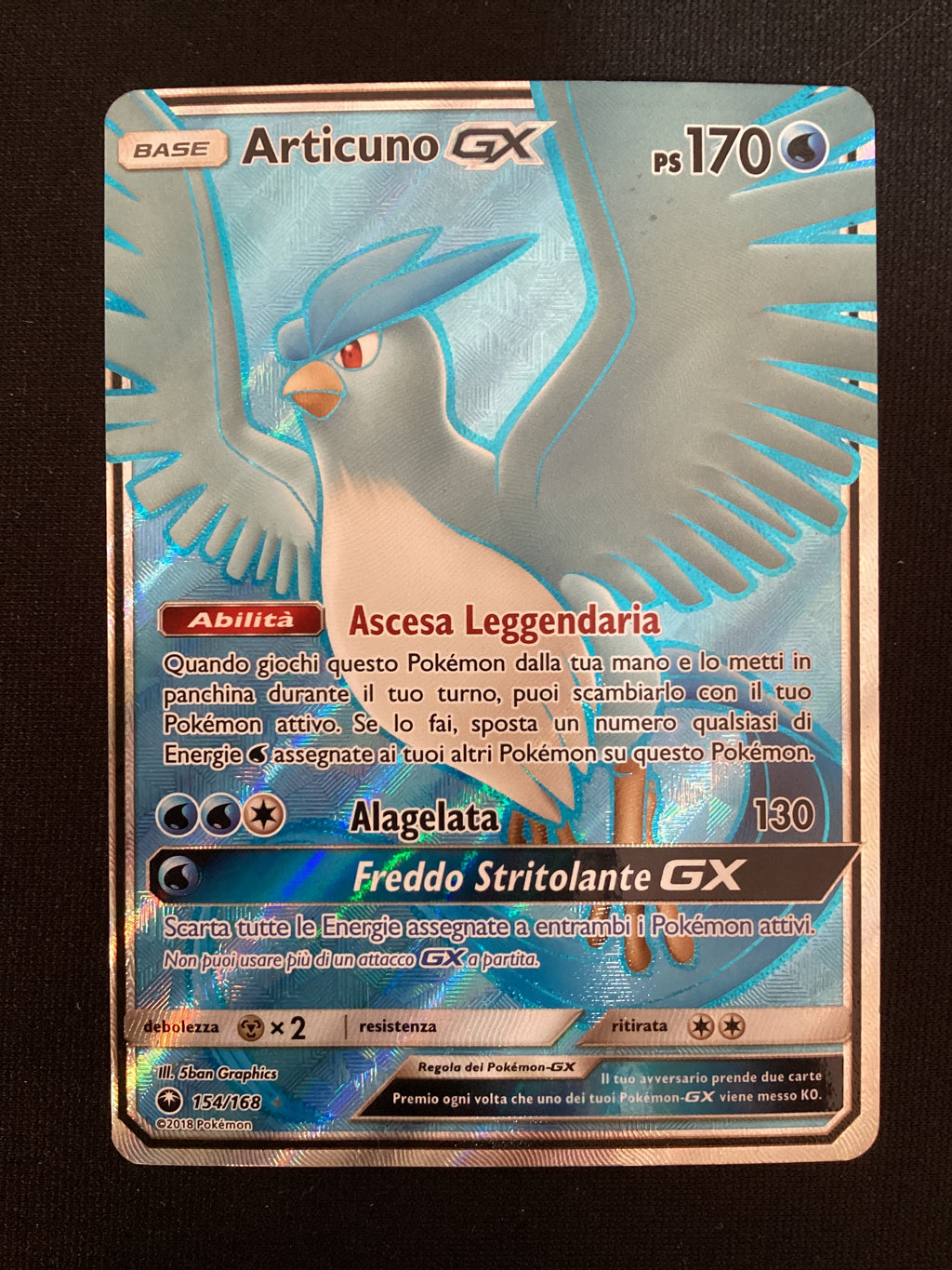 154-168 Articuno GX Full Art CES Tempesta Astrale  ITA GOOD