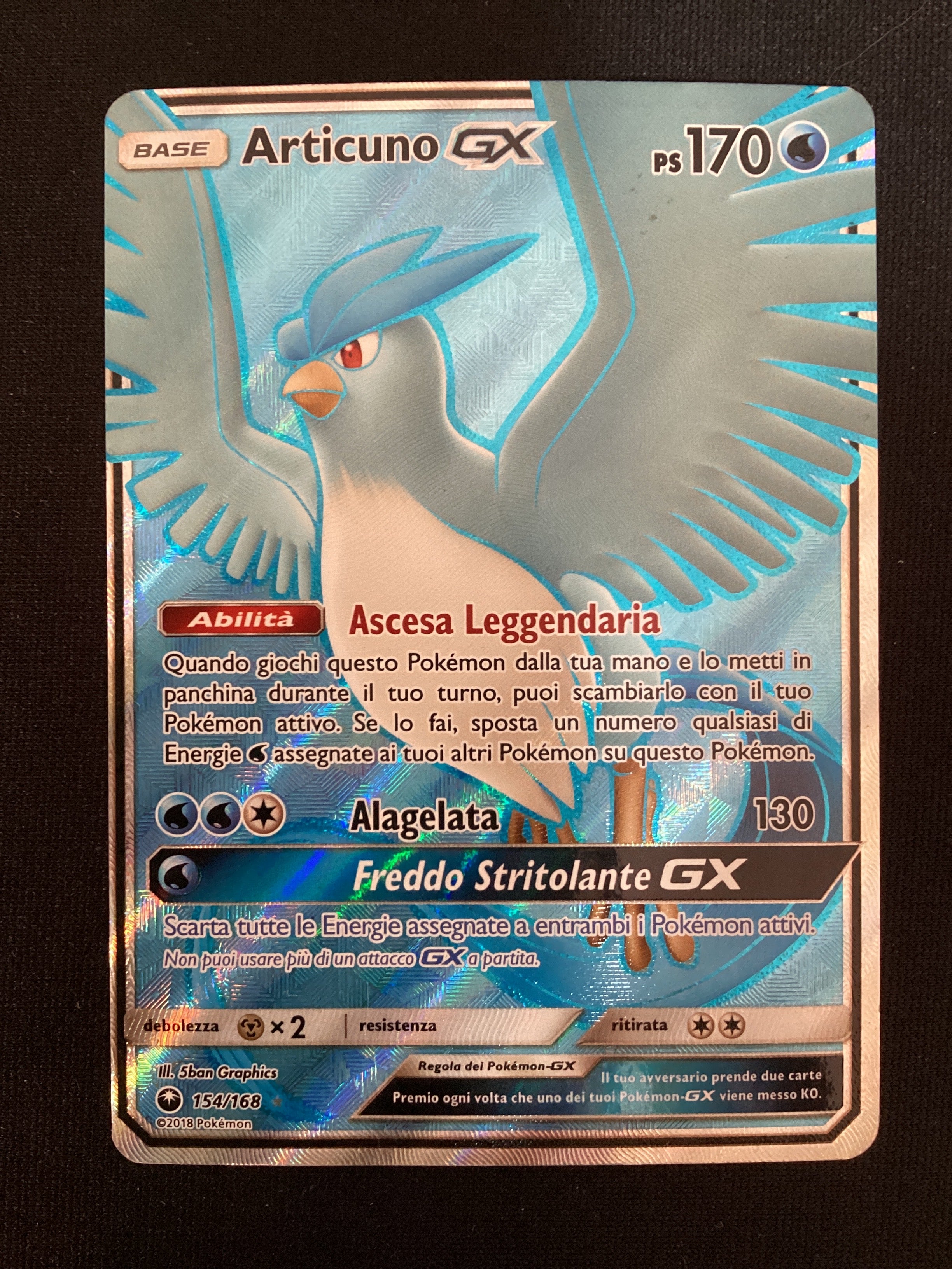 154-168 Articuno GX Full Art CES Tempesta Astrale  ITA GOOD