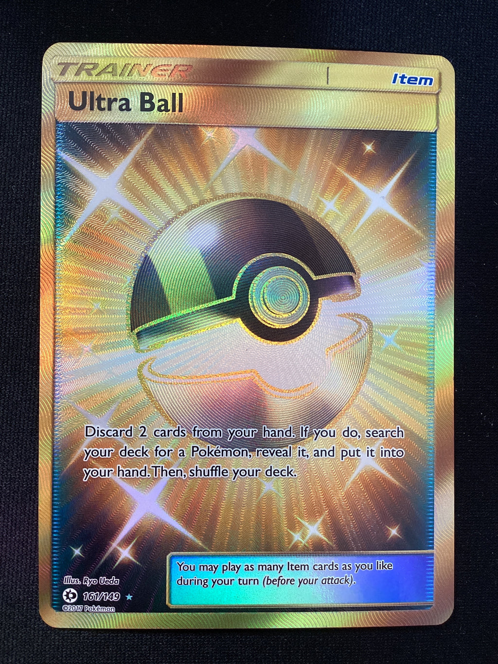 161-149 Ultra Ball Gold Rara Segreta SUM Sole e Luna ENG EXCELLENT