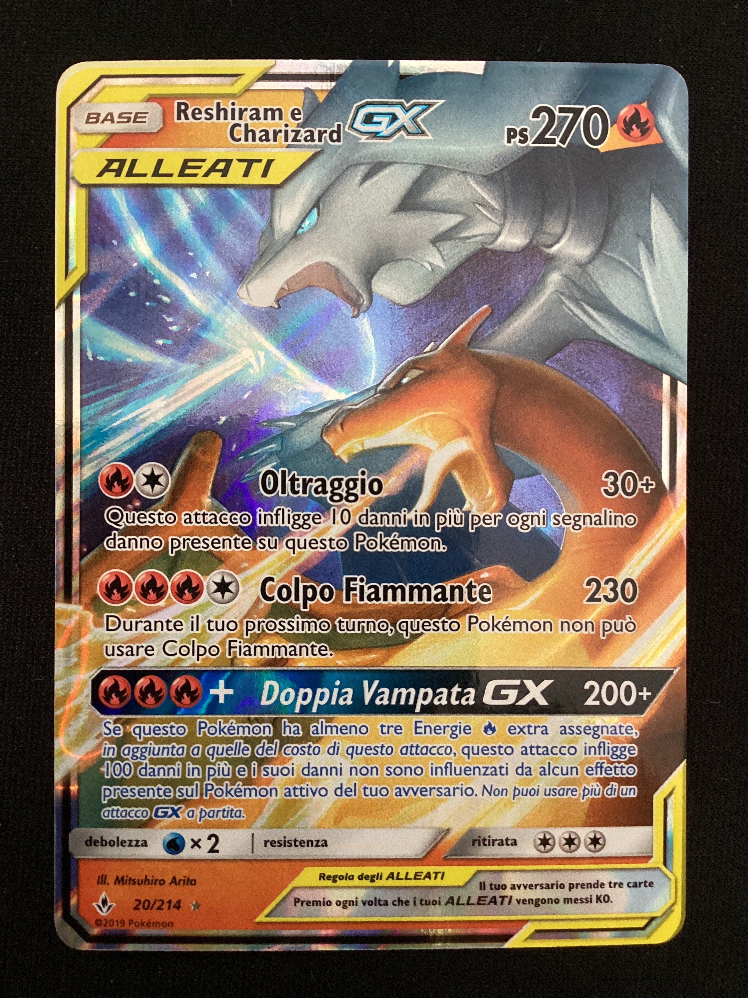 020-214 Reshiram e Charizard GX Alleati  UNB Legami Inossidabili ITA NM