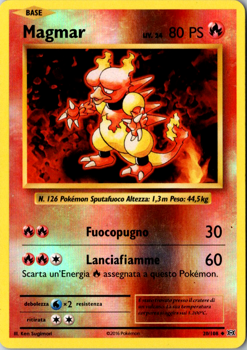 20-108 magmar Reverse Holo EVO Evoluzioni ITA EXCELLENT