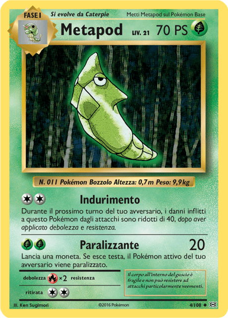 004-108 Metapod Non Comune Reverse EVO Evoluzioni ITA EXCELLENT