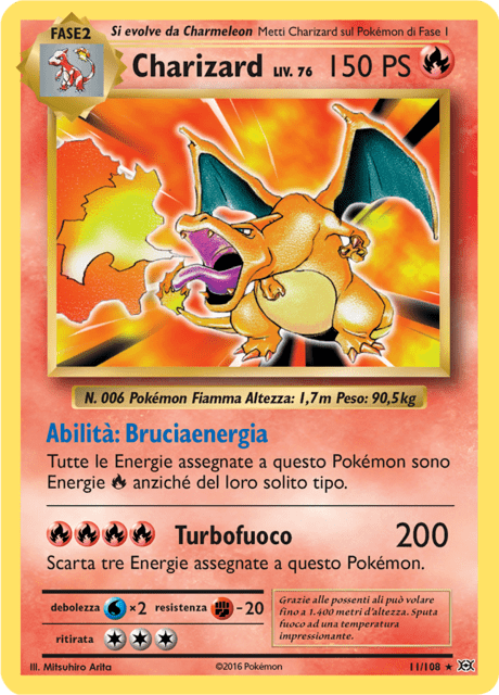 011-108 Charizard Reverse EVO Evoluzioni ITA EXCELLENT