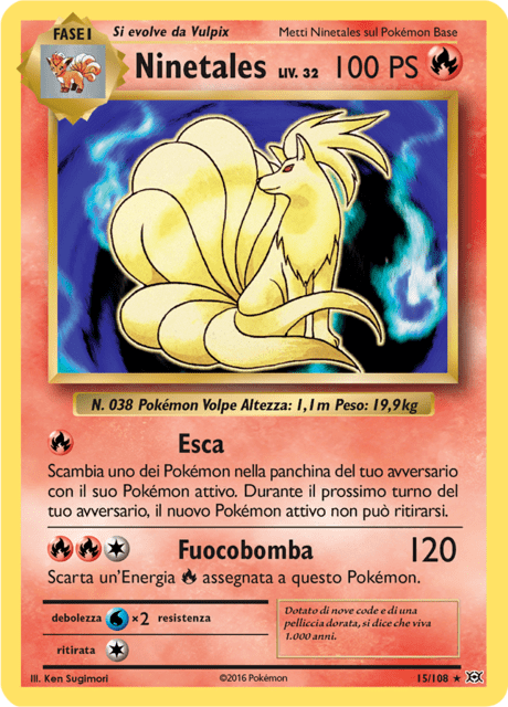 015-108 Ninetales Rara Reverse EVO Evoluzioni ITA EXCELLENT