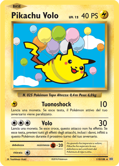 110-108 Flying Pikachu EVO Evoluzioni ITA EXCELLENT