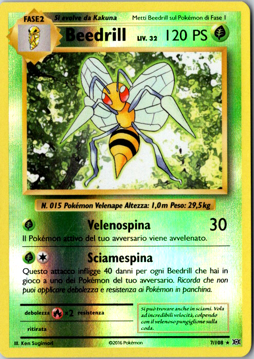 7-108 Beedrill Reverse Holo EVO Evoluzioni ITA EXCELLENT