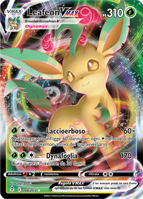008-203 Leafeon VMAX EVS Evoluzioni Eteree ITA NM