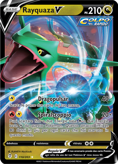 110-203 Rayquaza V EVS Evoluzioni Eteree ITA NM
