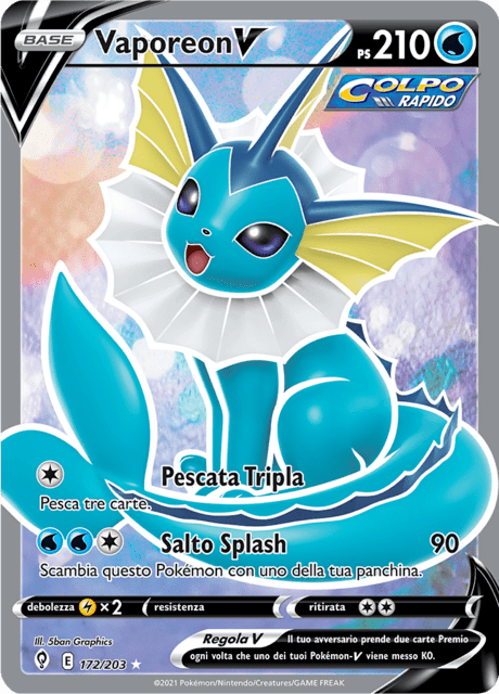 172-203 Vaporeon V Full Art EVS Evoluzioni Eteree ITA GOOD