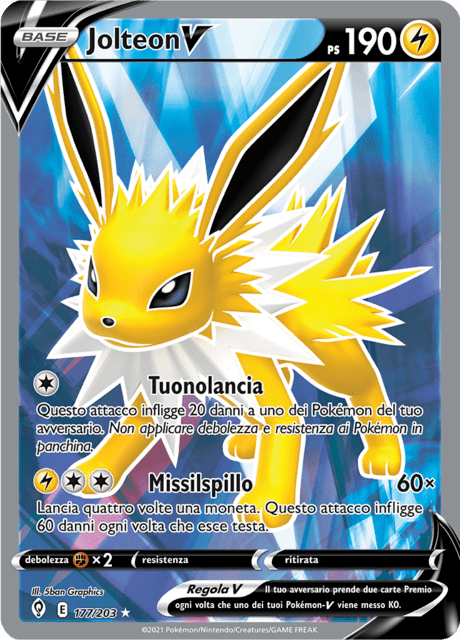 177-203 Jolteon V Full Art  EVS Evoluzioni Eteree ITA NM