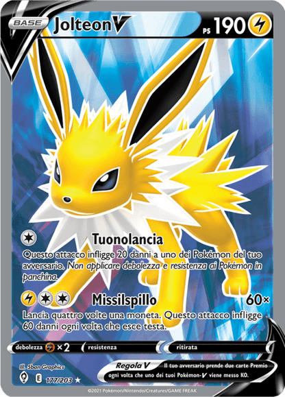 177-203 Jolteon V Full Art EVS Evoluzioni Eteree ITA NM