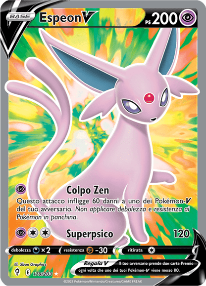 179-203 Espeon V Full Art EVS Evoluzioni Eteree ITA NM