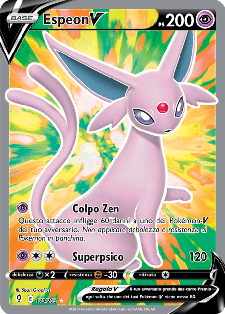 179-203 Espeon V Full Art EVS Evoluzioni Eteree ITA NM