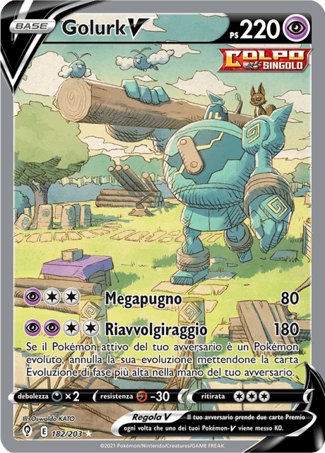 182-203 Golurk V Alternative Art EVS Evoluzioni Eteree ITA NM
