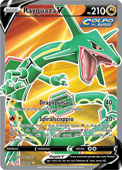 193-203 Rayquaza V Full Art RVS Evoluzione Eteree  ITA NM