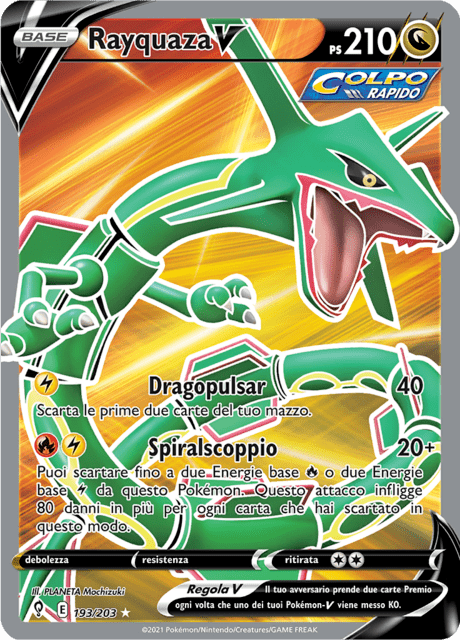 193-203 Rayquaza V Full Art RVS Evoluzione Eteree  ITA NM