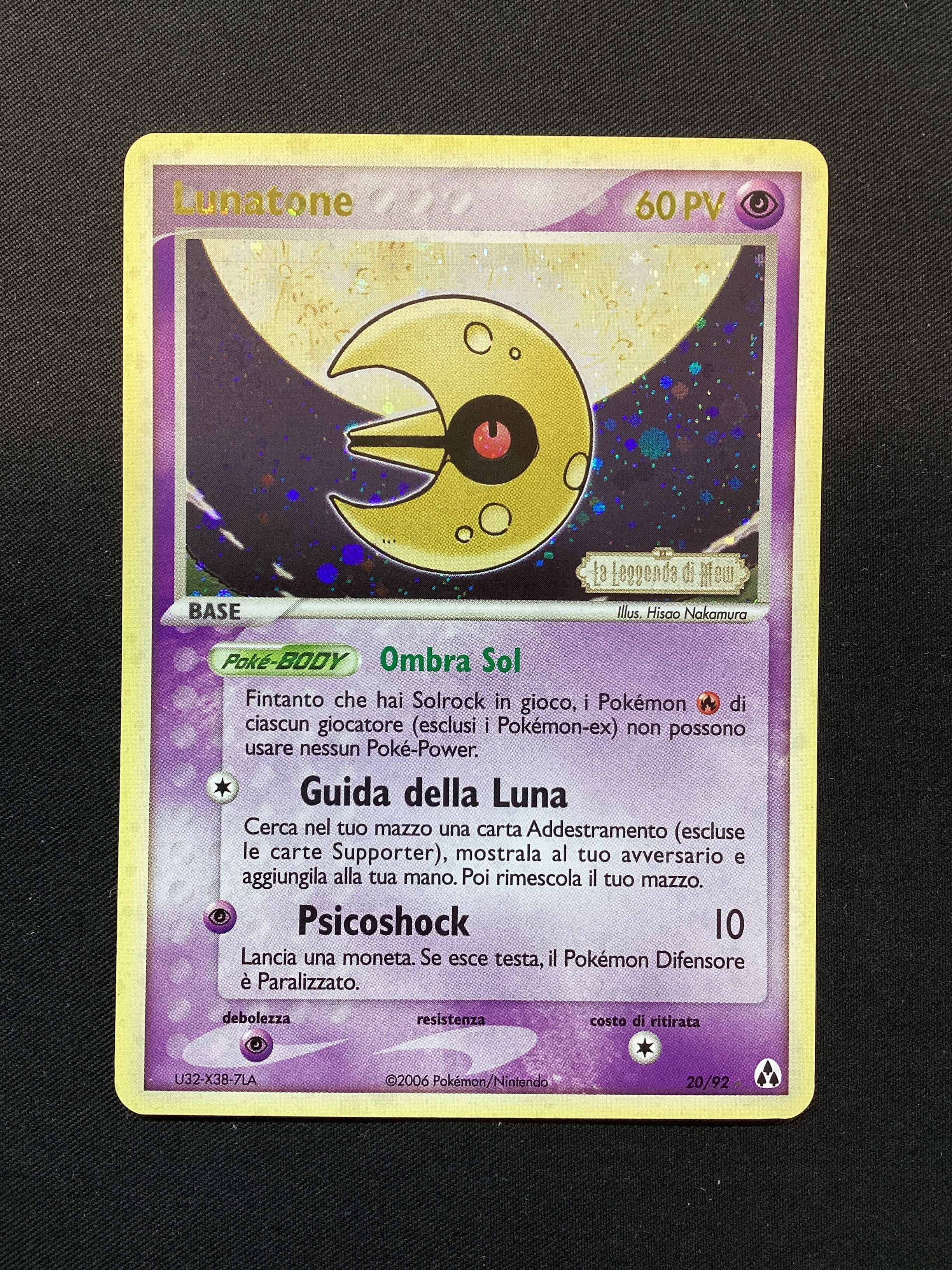 20-92 Lunatone Stamped EX La Leggenda di Mew ITA NM