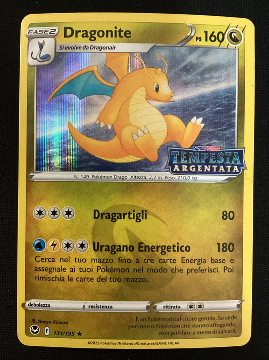 131-195 Dragonite Holo Promo Stamped SIT Tempesta Argentata ITA NM
