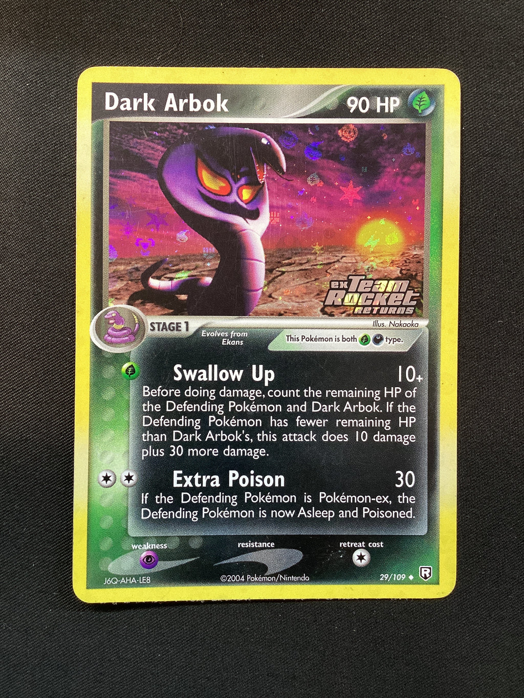 029-109 Dark Arbok Reverse STAMPED TRR EX Team Rocket Returns ENG EXCELLENT